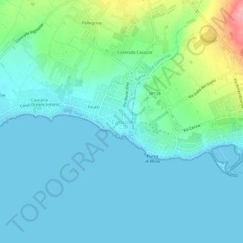 Mappa topografica Casuzze, altitudine, rilievo
