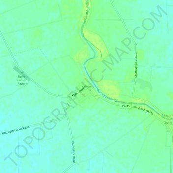 Mappa topografica Grimes, altitudine, rilievo