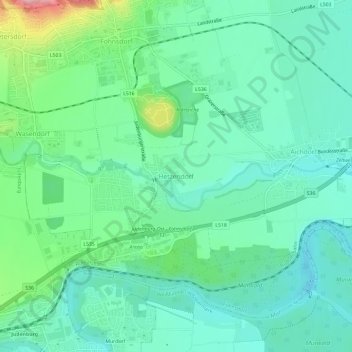 Mappa topografica Hetzendorf, altitudine, rilievo