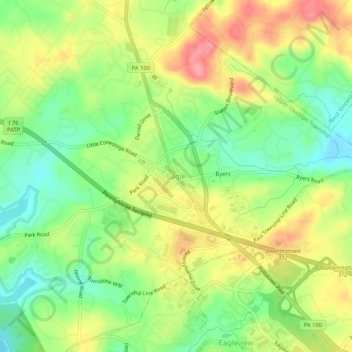 Mappa topografica Eagle, altitudine, rilievo