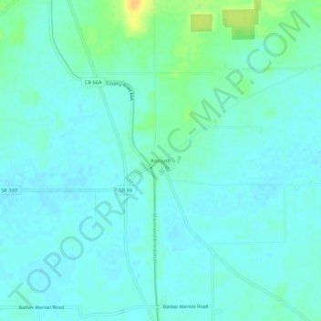Mappa topografica Kossuth, altitudine, rilievo