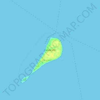 Mappa topografica Kavaratti, altitudine, rilievo