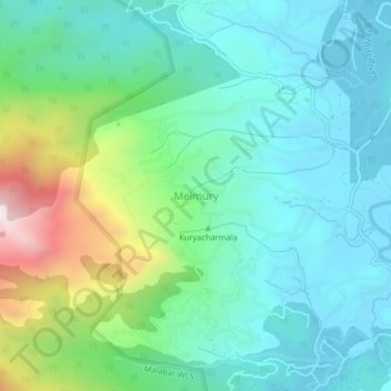 Mappa topografica Melmury, altitudine, rilievo