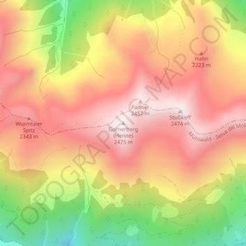 Mappa topografica Gornerberg (Henne), altitudine, rilievo