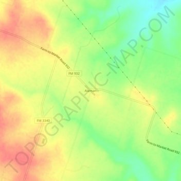 Mappa topografica Aleman, altitudine, rilievo