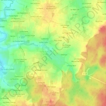 Mappa topografica L'Abbaye de Saint-Sulpice, altitudine, rilievo
