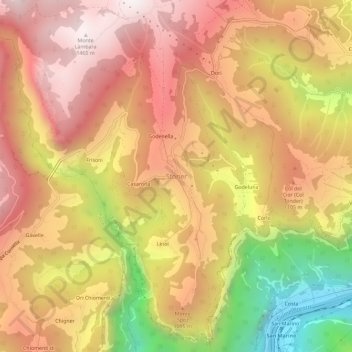 Mappa topografica Stoner, altitudine, rilievo