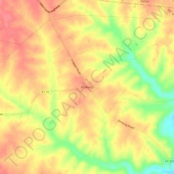Mappa topografica Elmburg, altitudine, rilievo