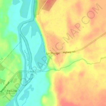Mappa topografica La Plonge, altitudine, rilievo