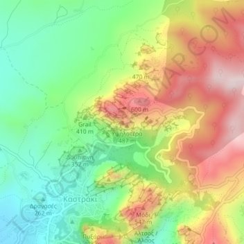 Mappa topografica Devil's tower, altitudine, rilievo