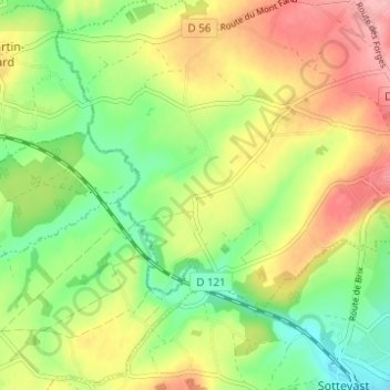 Mappa topografica Hameau Carpentier, altitudine, rilievo