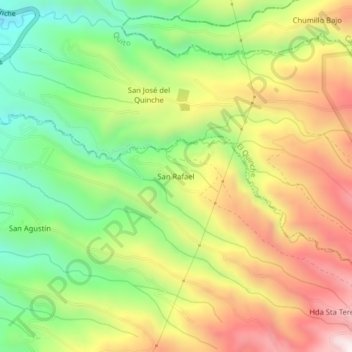 Mappa topografica San Rafael, altitudine, rilievo