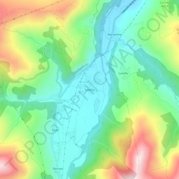 Mappa topografica Sopeña, altitudine, rilievo