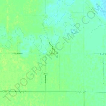 Mappa topografica Oakwood, altitudine, rilievo