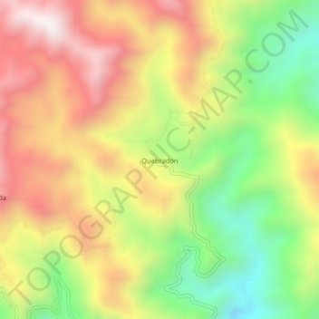 Mappa topografica Quebradon, altitudine, rilievo