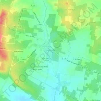 Mappa topografica Chez Girard_, altitudine, rilievo