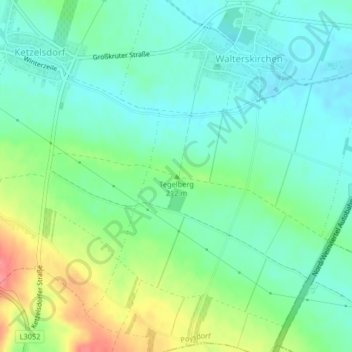 Mappa topografica Tegelberg, altitudine, rilievo
