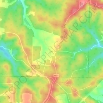 Mappa topografica Czar, altitudine, rilievo