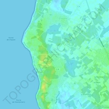 Mappa topografica Domino, altitudine, rilievo