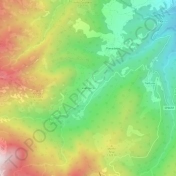 Mappa topografica Valditacca, altitudine, rilievo