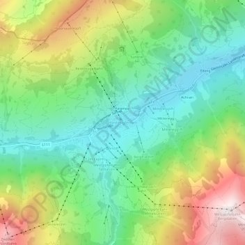 Mappa topografica Hinterglemm, altitudine, rilievo