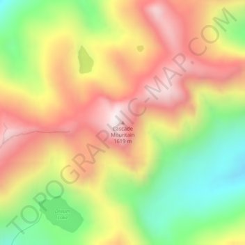 Mappa topografica Cascade Mountain, altitudine, rilievo