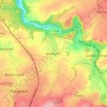 Mappa topografica Mohsdorf, altitudine, rilievo