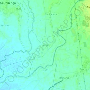 Mappa topografica Dolores, altitudine, rilievo