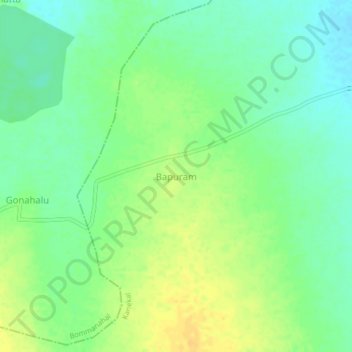 Mappa topografica Bapuram, altitudine, rilievo