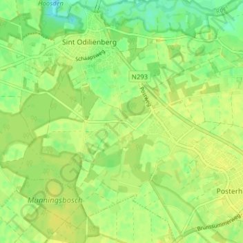 Mappa topografica Reutje, altitudine, rilievo