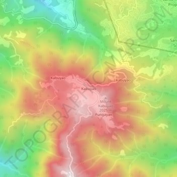 Mappa topografica Kabuyao, altitudine, rilievo