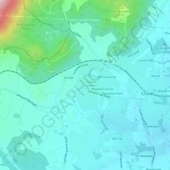 Mappa topografica Grayrock, altitudine, rilievo