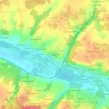 Mappa topografica Les Rogareaux, altitudine, rilievo