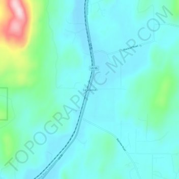 Mappa topografica Careywood, altitudine, rilievo