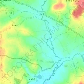 Mappa topografica La Rivière, altitudine, rilievo