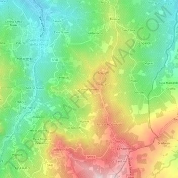 Mappa topografica Casino Soriasco, altitudine, rilievo