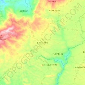Mappa topografica San Isidro, altitudine, rilievo
