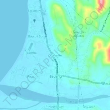 Mappa topografica Quinavite, altitudine, rilievo