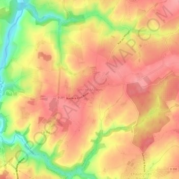 Mappa topografica Botz-en-Mauges, altitudine, rilievo