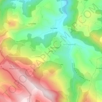 Mappa topografica Le Plo, altitudine, rilievo