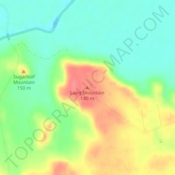 Mappa topografica Long Mountain, altitudine, rilievo