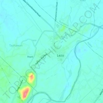 Mappa topografica Barangay Sta. Rosa, altitudine, rilievo