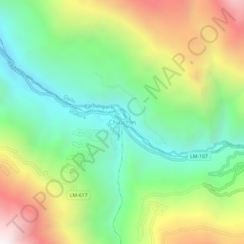Mappa topografica Chiuchin, altitudine, rilievo