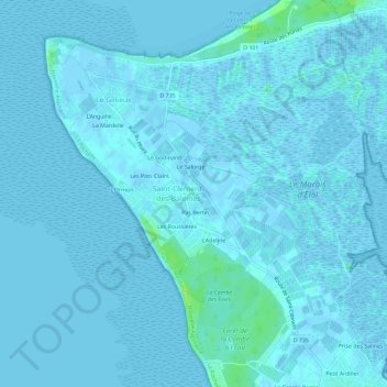Mappa topografica Le Chabot, altitudine, rilievo