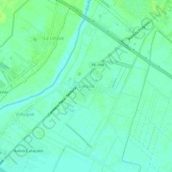 Mappa topografica Simbila, altitudine, rilievo