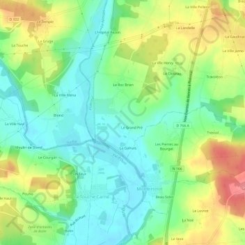 Mappa topografica La Baluyère, altitudine, rilievo