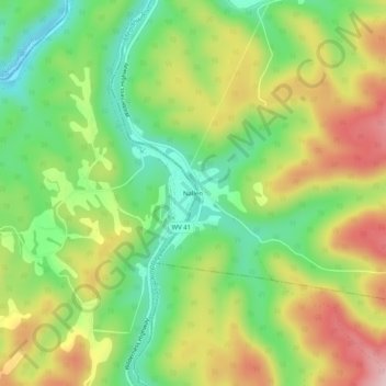 Mappa topografica Nallen, altitudine, rilievo