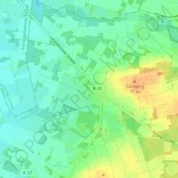 Mappa topografica Großenwede, altitudine, rilievo