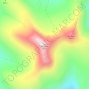 Mappa topografica Ben More, altitudine, rilievo