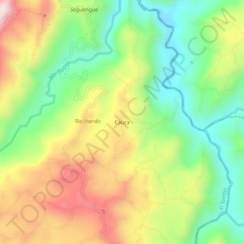 Mappa topografica Cauca, altitudine, rilievo